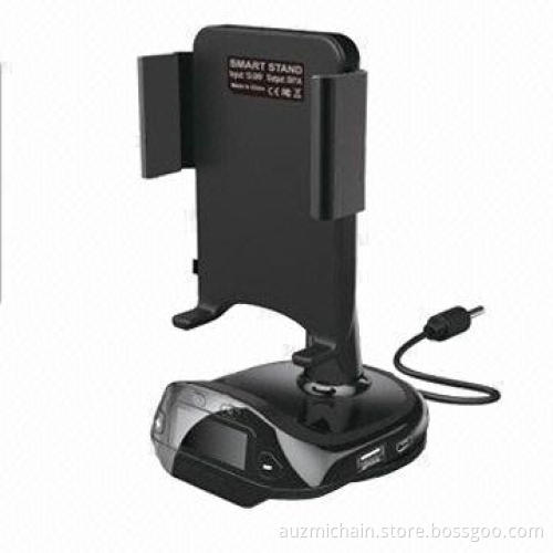Smart Stand with FM Transmitter, Charging and Handsfree Function, Supports USB and microSD Card
